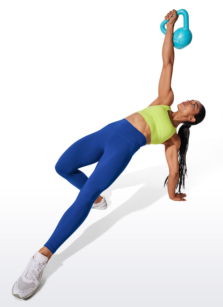 CRZ YOGA Women's Train High Rise Hugged Feel Compression Leggings 28'' Waves Blue