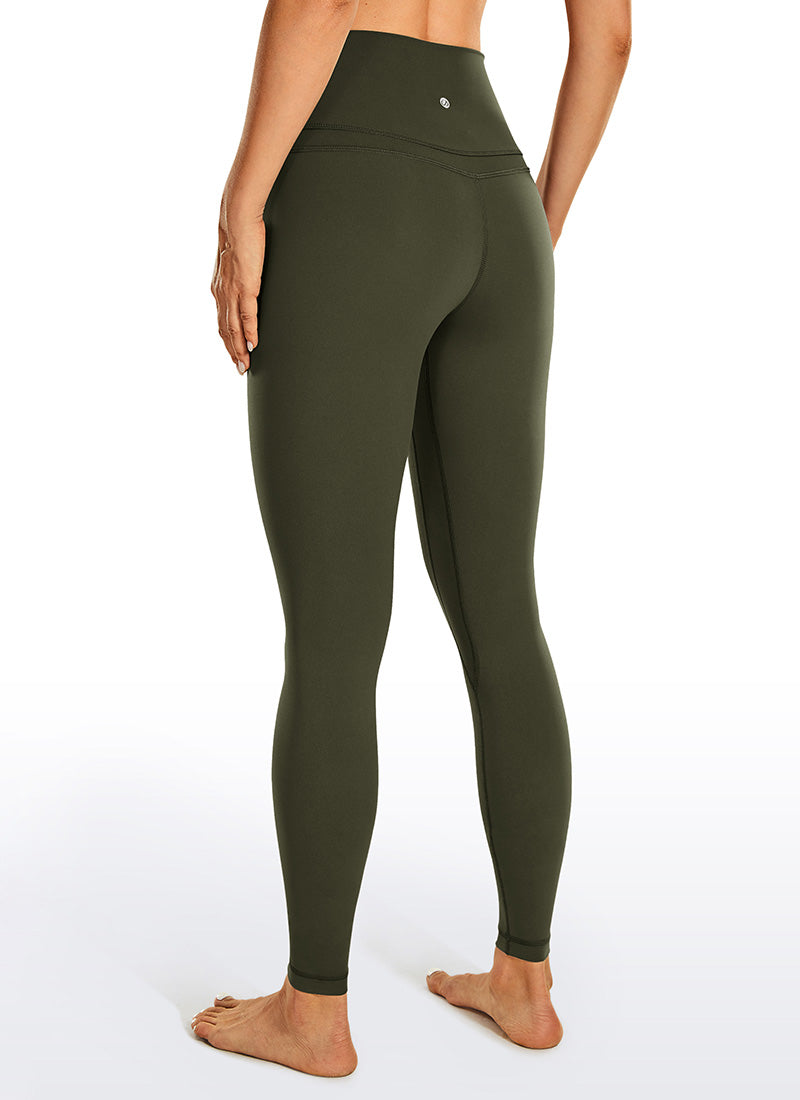 CRZ YOGA Women's Yoga Train High Rise Tall Nakedfeel Leggings 28'' Olive Green