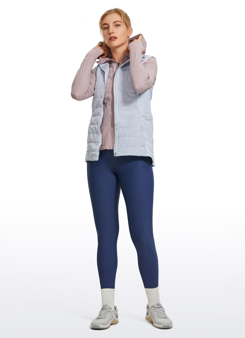 CRZ YOGA Women's High Rise Thermal Fleece Lined Pocket Leggings 28'' Olive leopard grain