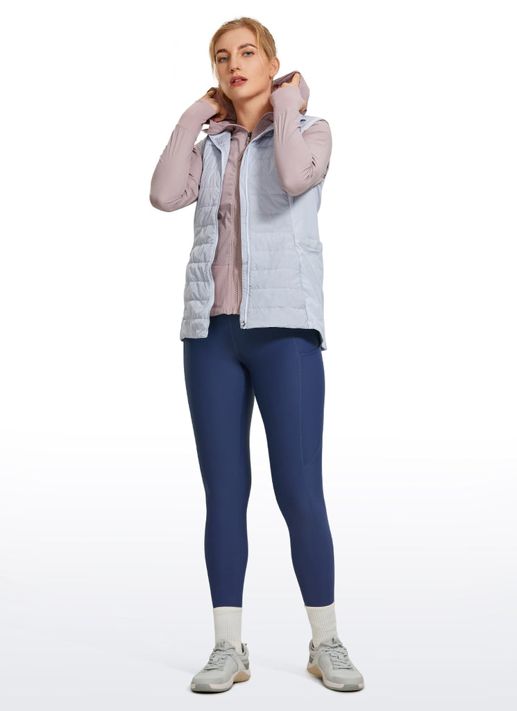 CRZ YOGA Women's High Rise Thermal Fleece Lined Pocket Leggings 28'' Olive leopard grain