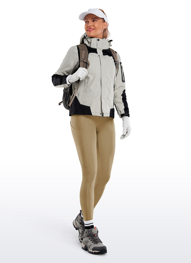 CRZ YOGA Women's High Rise Thermal Fleece Lined Pocket Leggings 28'' Soul Brown