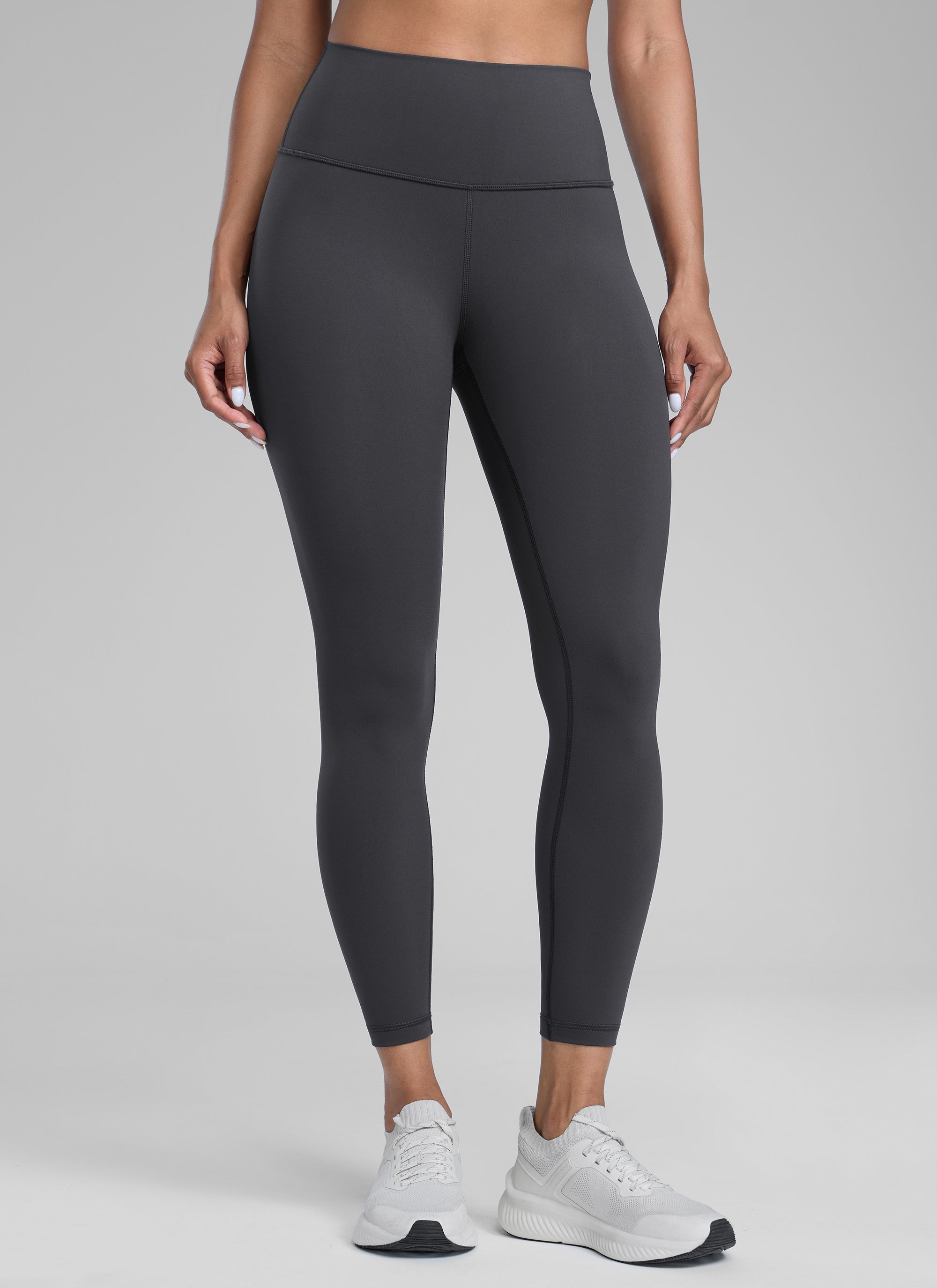 CRZ YOGA Women's Train High Rise Hugged Feel Compression Leggings 25'' Ink Gray