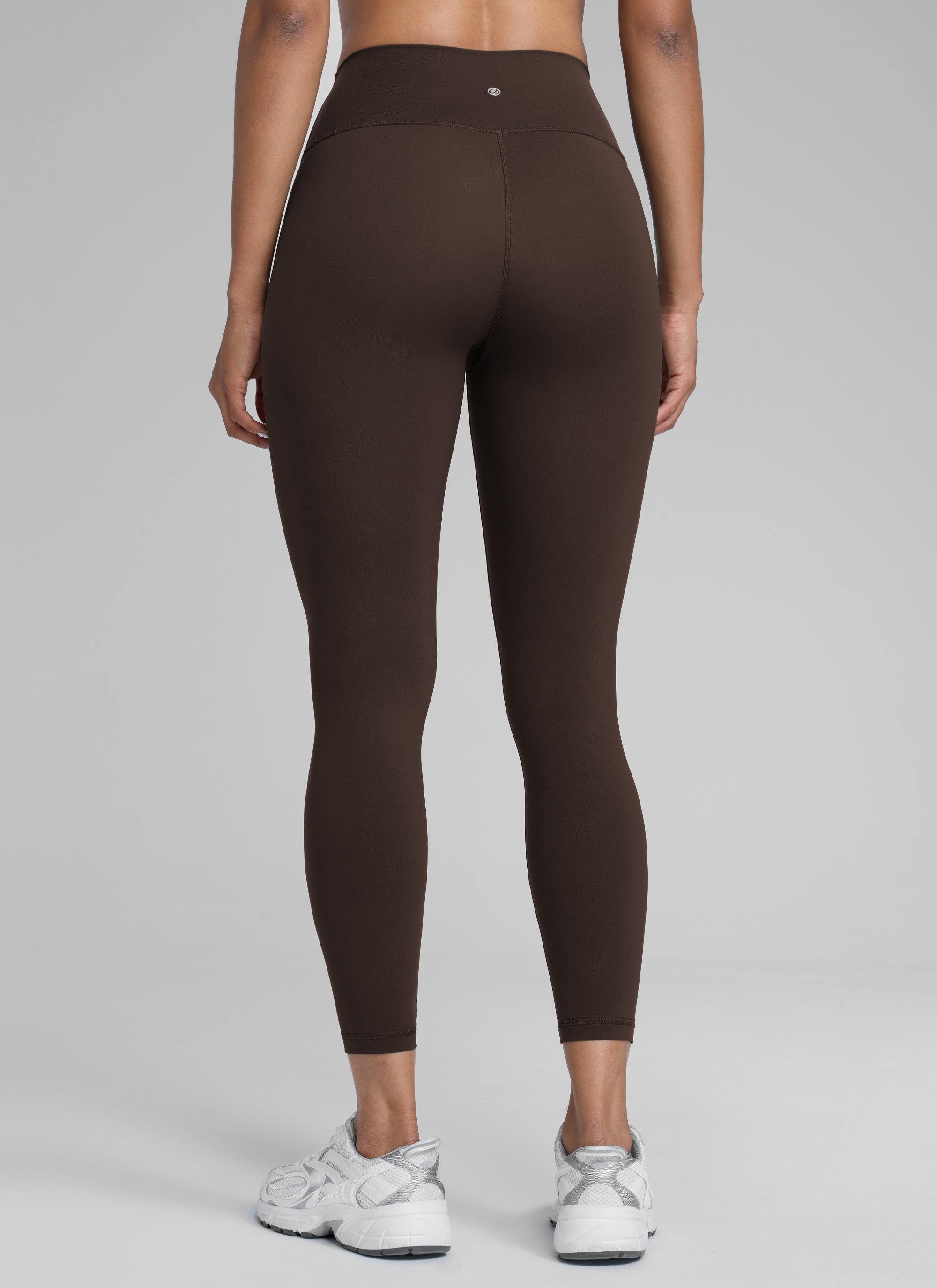 CRZ YOGA Women's Train High Rise Hugged Feel Compression Leggings 25'' Hot Fudge Brown