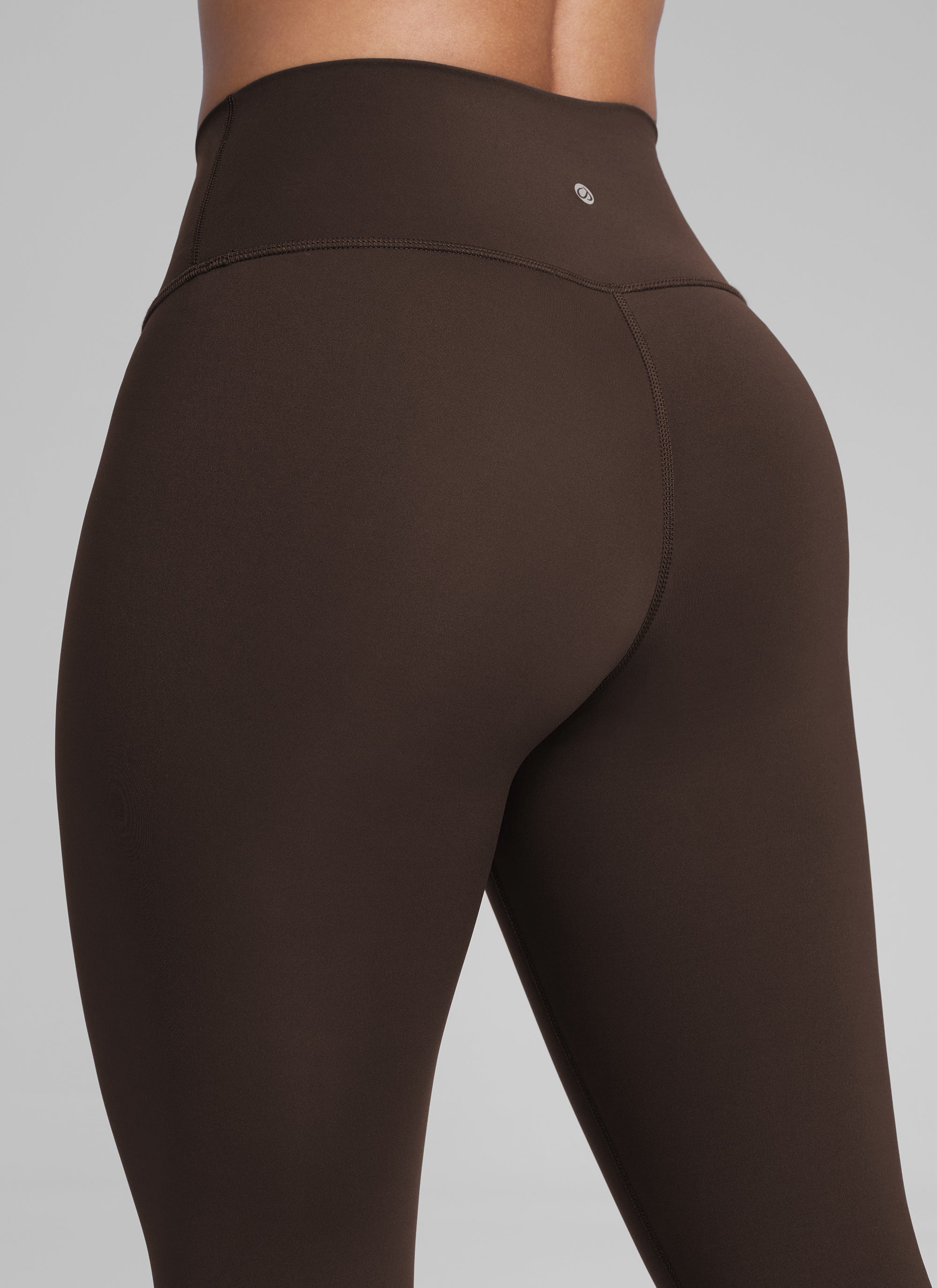CRZ YOGA Women's Train High Rise Hugged Feel Compression Leggings 25'' Hot Fudge Brown