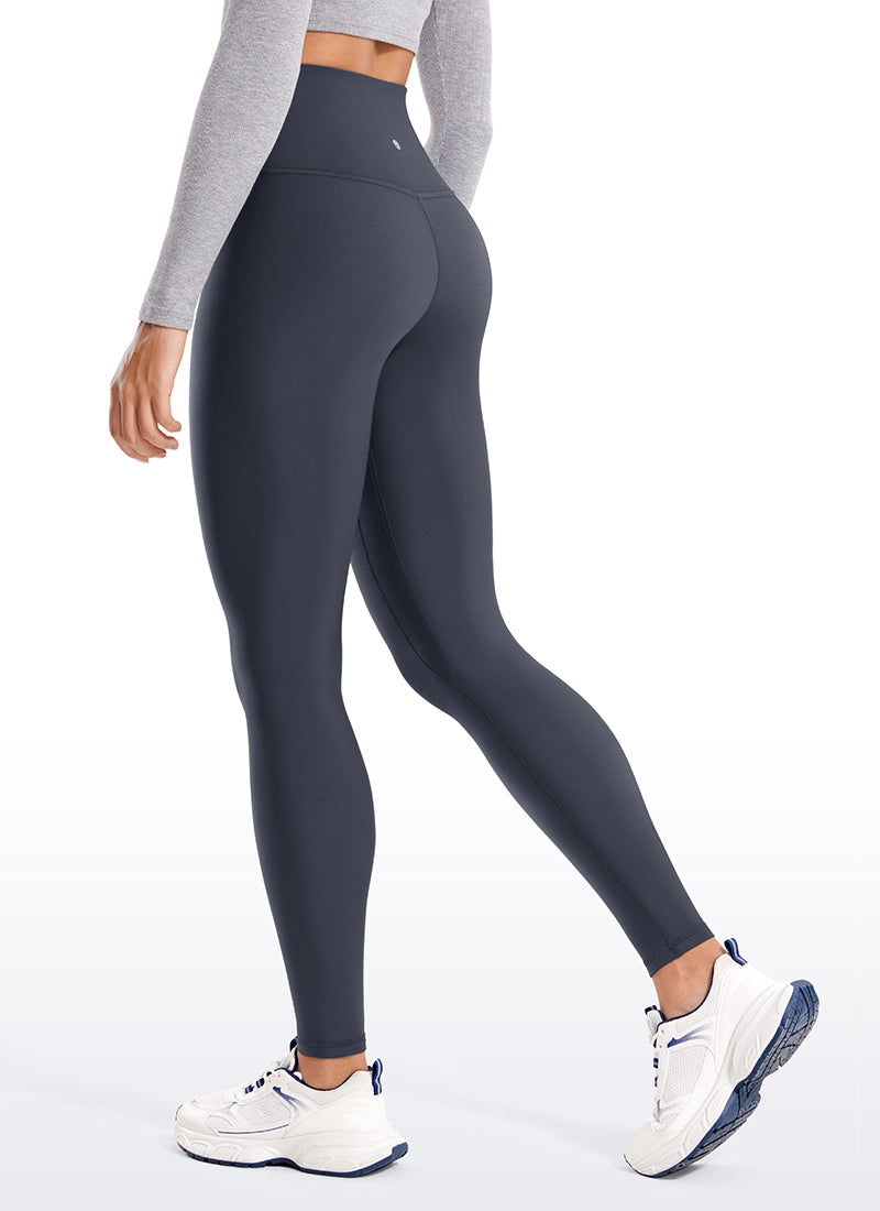 CRZ YOGA Women's Winter High Rise Thermal Fleece Lined Leggings 28'' Navy