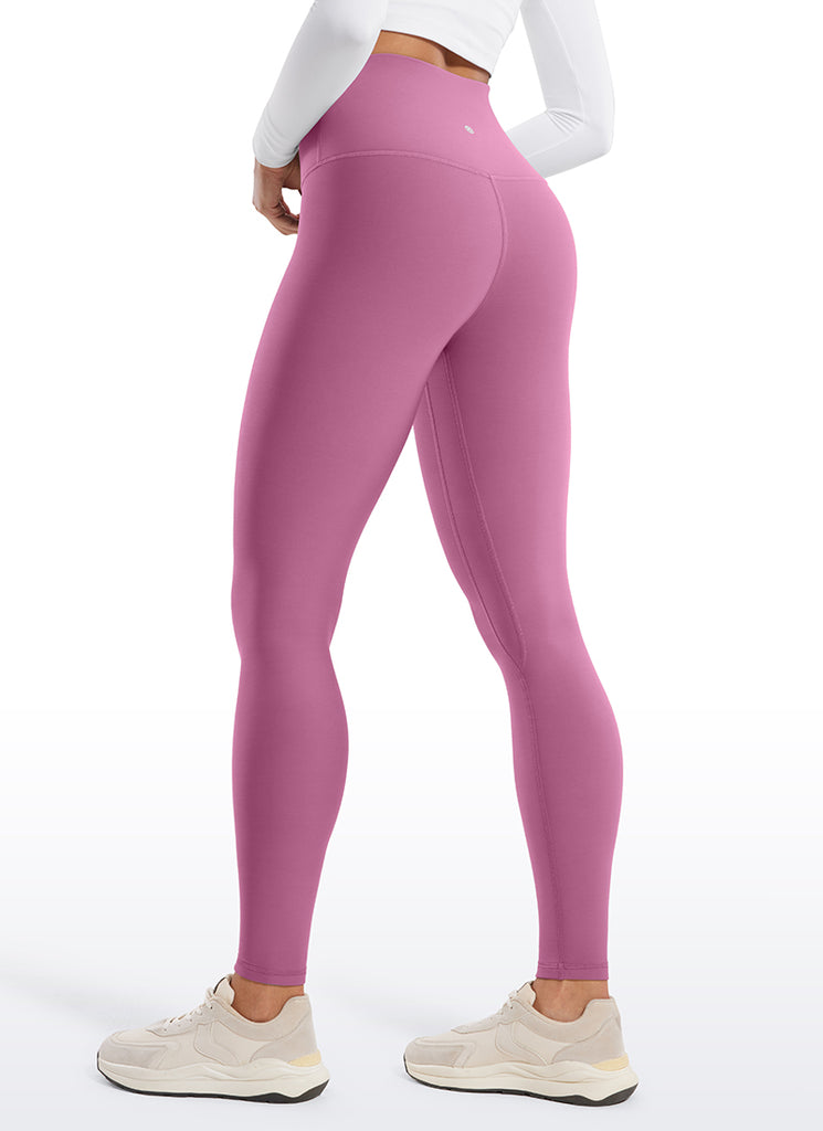 CRZ YOGA Women's Winter High Rise Thermal Fleece Lined Leggings 28'' Soul Brown