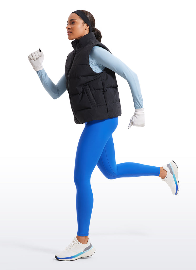 CRZ YOGA Women's Winter High Rise Thermal Fleece Lined Leggings 28'' Dark Lavender Purple