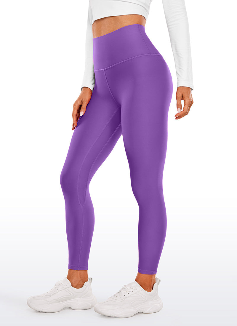 CRZ YOGA Women's Winter High Rise Thermal Fleece Lined Leggings 28'' Royal Lilac