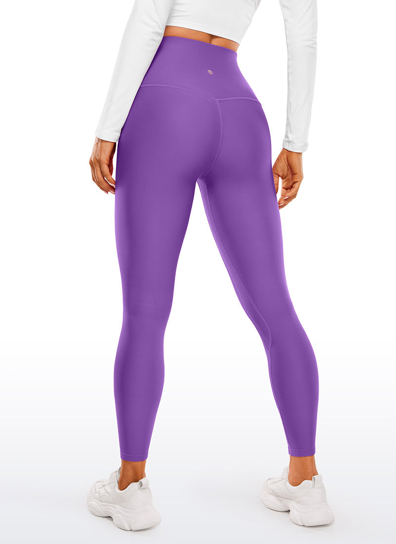CRZ YOGA Women's Winter High Rise Thermal Fleece Lined Leggings 28'' Royal Lilac