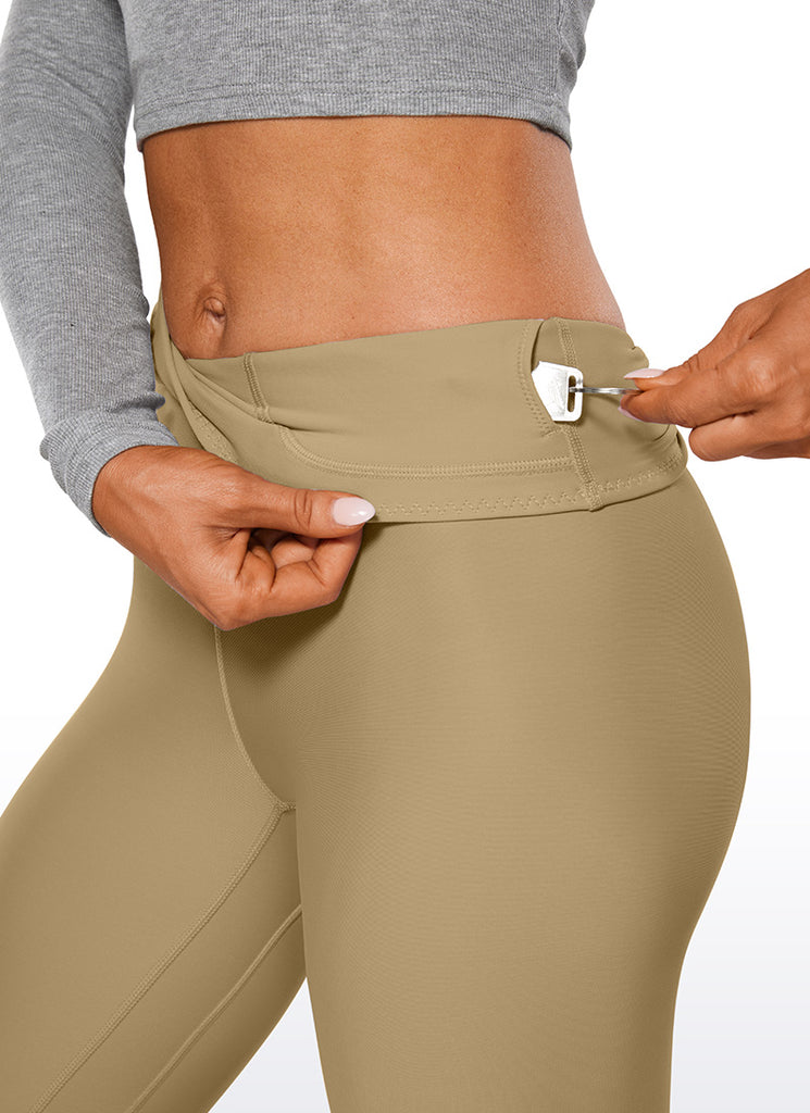 CRZ YOGA Women's Winter High Rise Thermal Fleece Lined Leggings 28'' Soul Brown