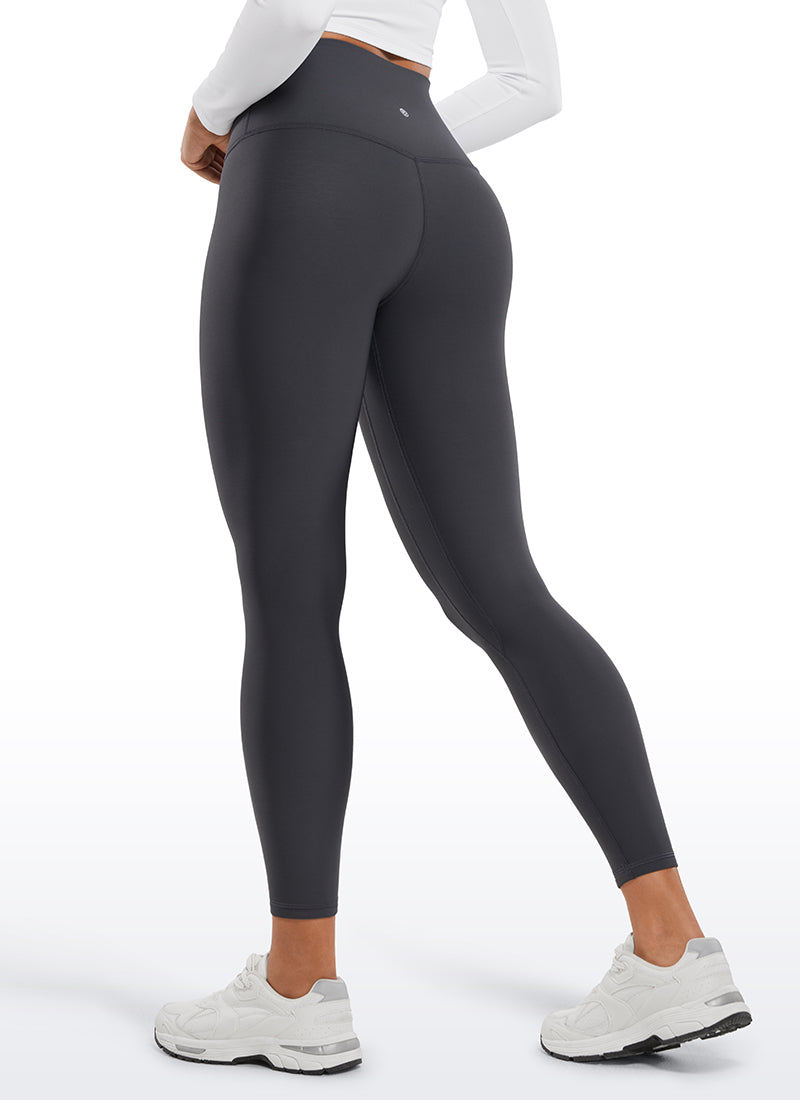CRZ YOGA Women's Winter High Rise Thermal Fleece Lined Leggings 28'' Mysterious Grey