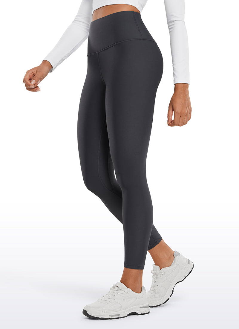 CRZ YOGA Women's Winter High Rise Thermal Fleece Lined Leggings 28'' Mysterious Grey