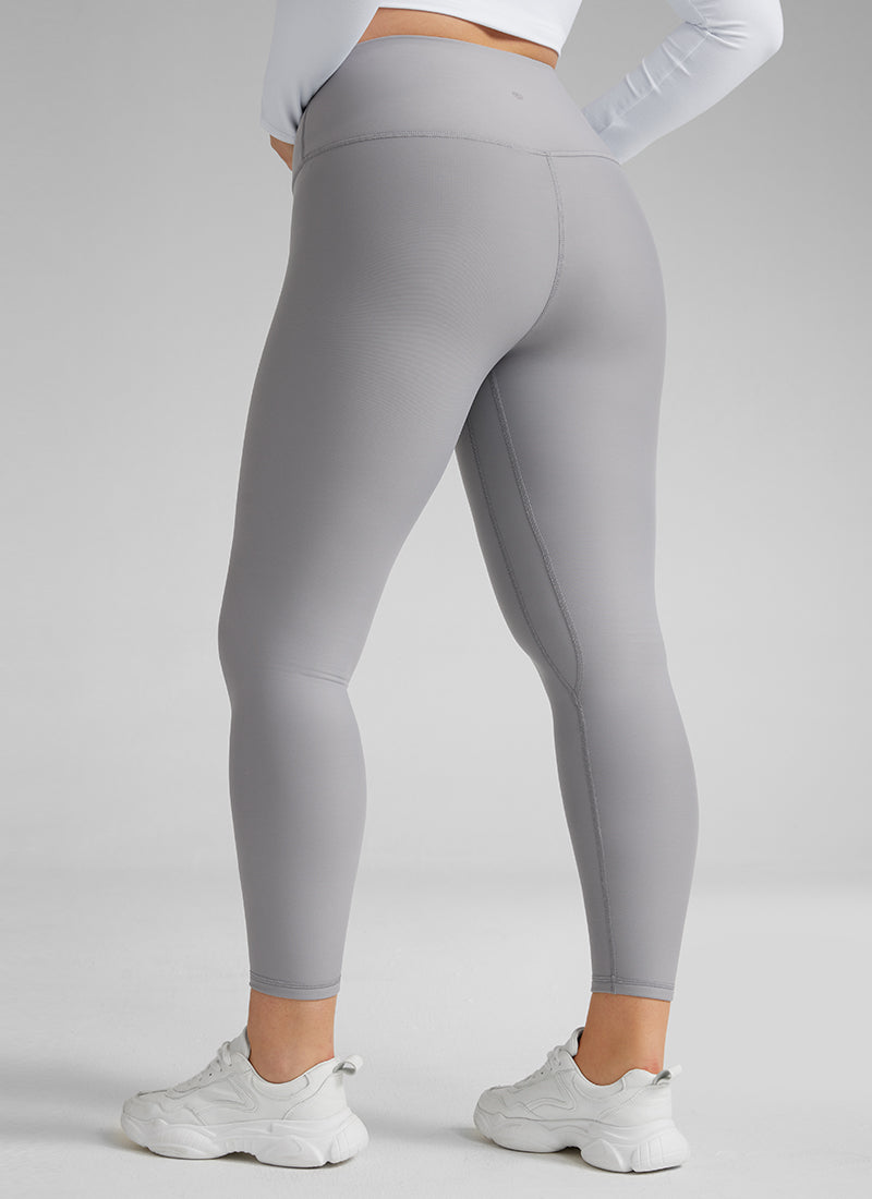 CRZ YOGA Women's Winter High Rise Thermal Fleece Lined Leggings 28'' Rhino Grey