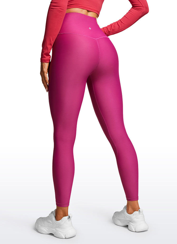 CRZ YOGA Women's Winter High Rise Thermal Fleece Lined Leggings 28'' Navy