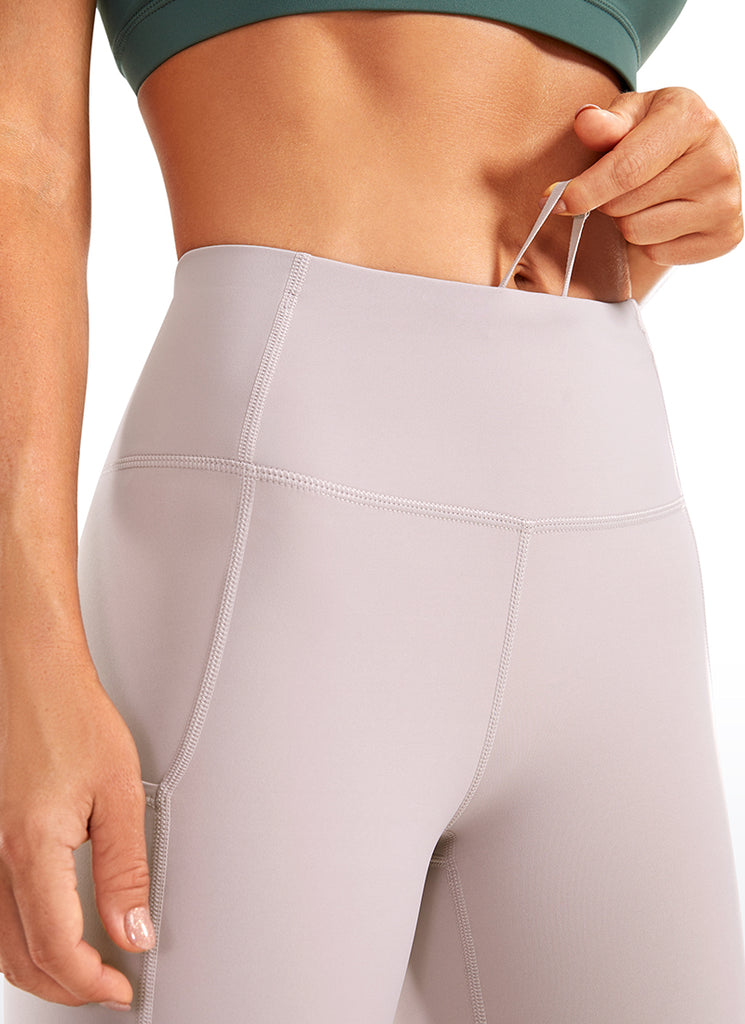 CRZ YOGA Women's Run High Rise Biker Nakedfeel Light Pocket Shorts 6'' Moonphase