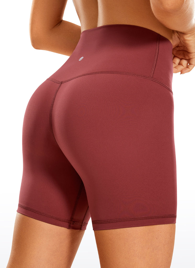 CRZ YOGA Women's Yoga High Rise Biker Shorts Nakedfeel Shorts 6'' Savannah