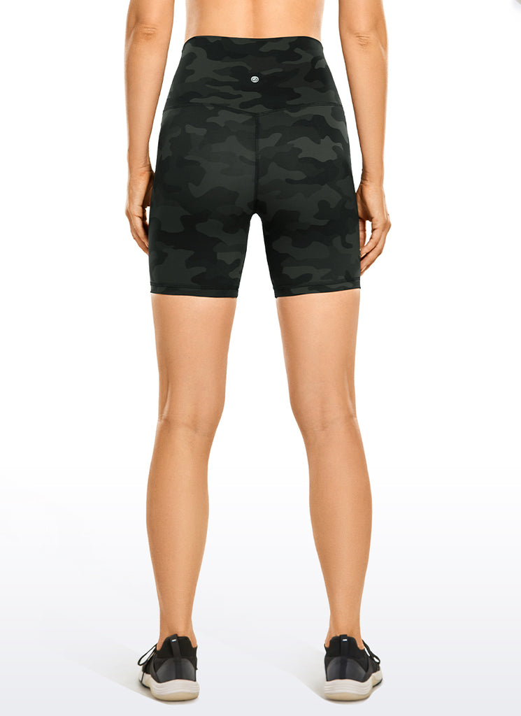 CRZ YOGA Women's Yoga High Rise Biker Shorts Nakedfeel Shorts 6'' Curtain Violet Ash