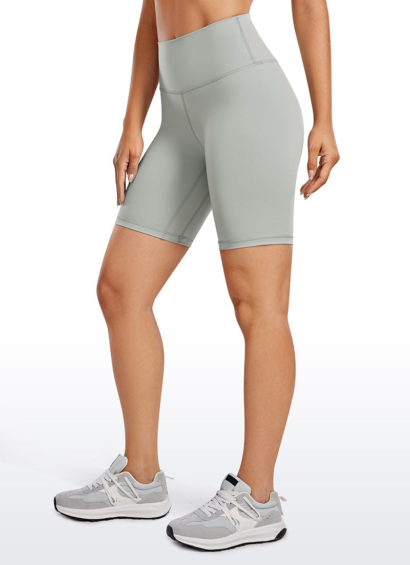 CRZ YOGA Women's Yoga High Rise Biker Shorts Nakedfeel Shorts 8'' Magenta Purple