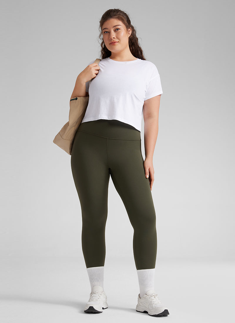 CRZ YOGA Women's Yoga Lounge High Rise Butterluxe Yoga Leggings 25'' Olive Green