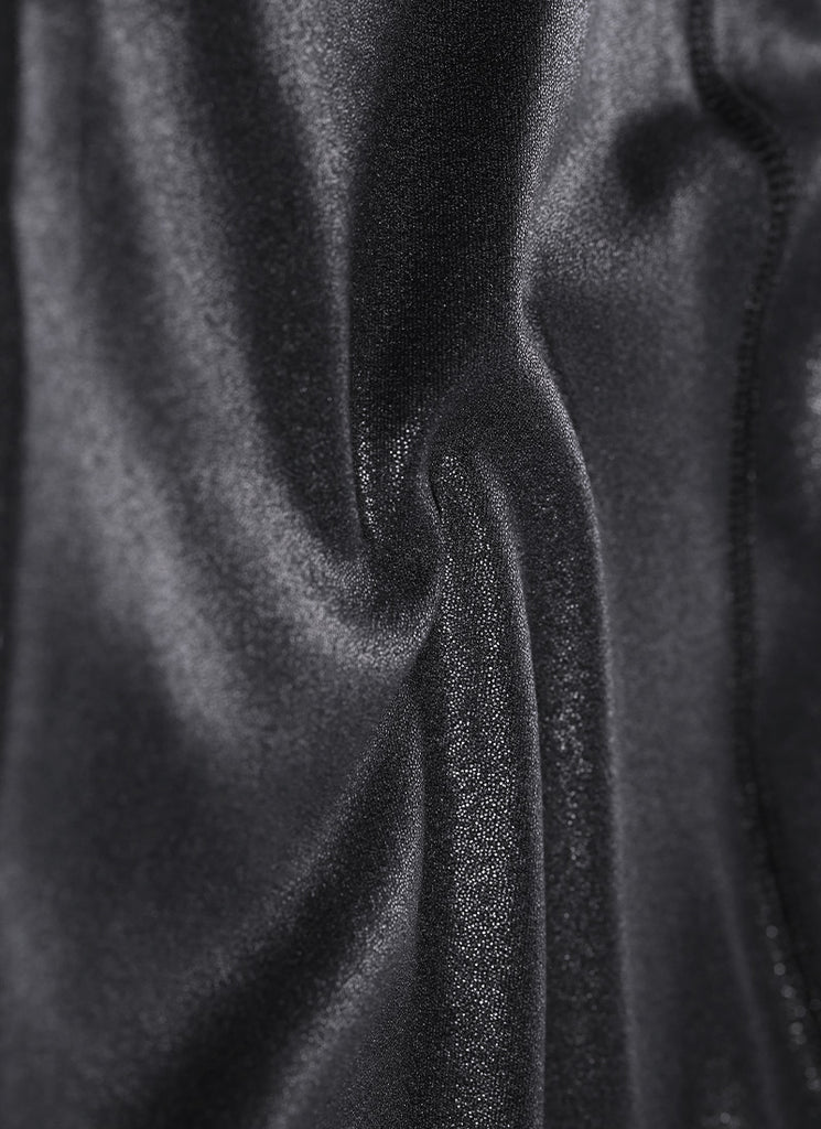 CRZ YOGA Women Butterluxe Matte Faux Leather Leggings 25'' Hot Fudge Brown Foil Pattern