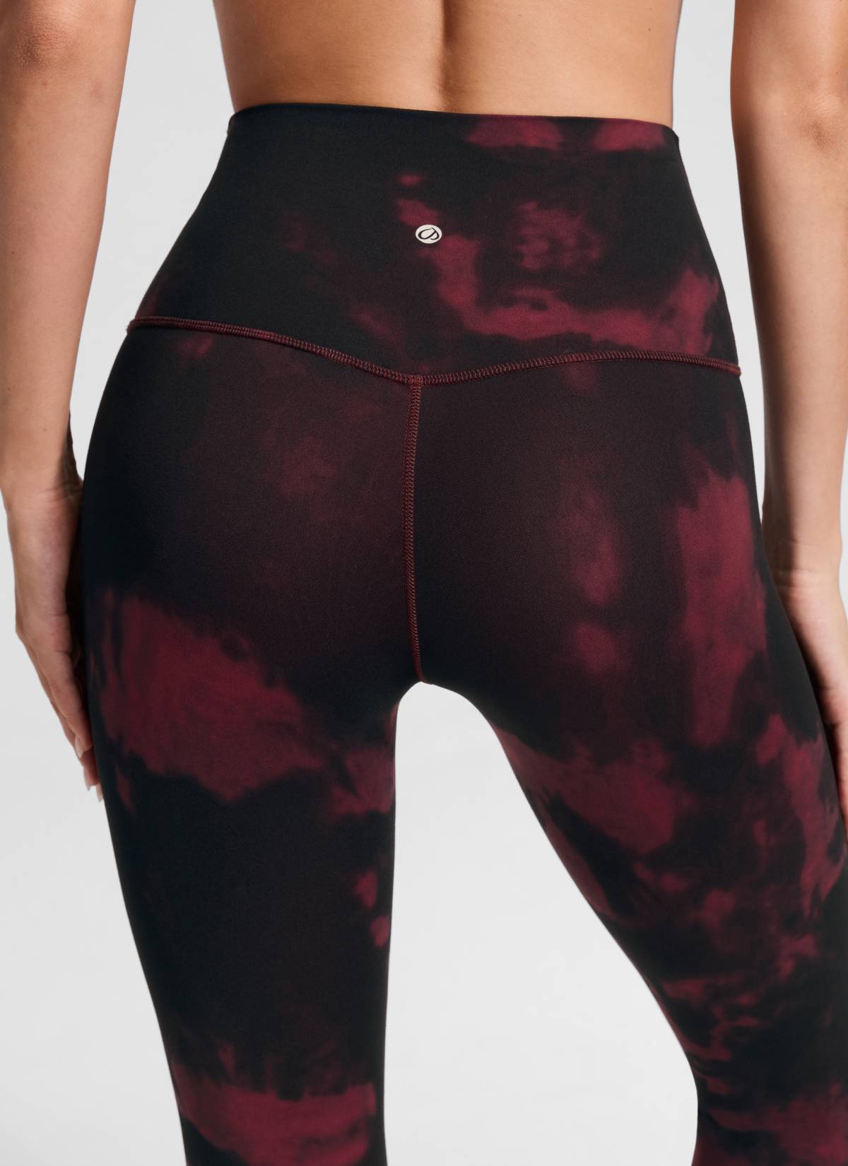 CRZ YOGA Women's Yoga Lounge High Rise Butterluxe Yoga Leggings 25'' Burgundy Tie Dye Flowers @model_info:Anna