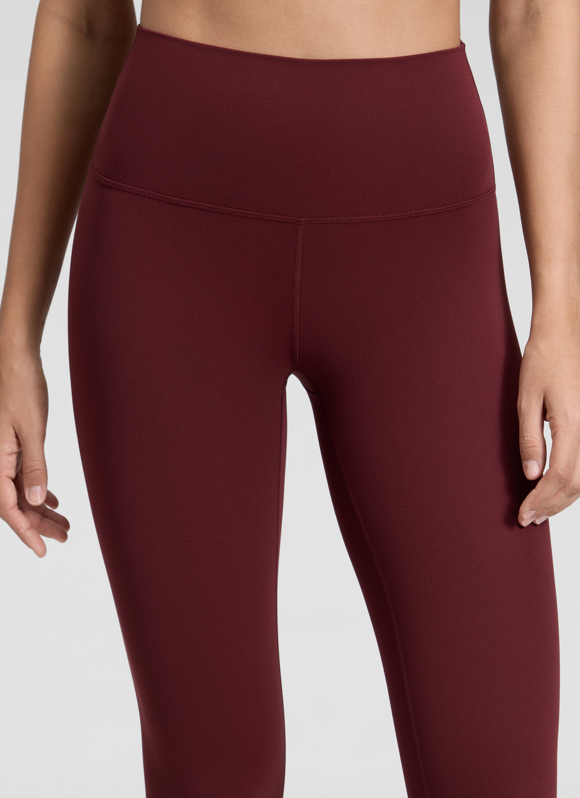CRZ YOGA Women's Yoga Lounge High Rise Butterluxe Yoga Leggings 25'' Red Merlot