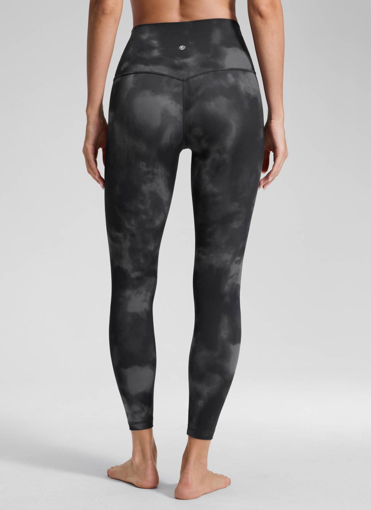 CRZ YOGA Women's Yoga Lounge High Rise Butterluxe Yoga Leggings 25'' Grey Tie Dye Flowers @model_info:Anna