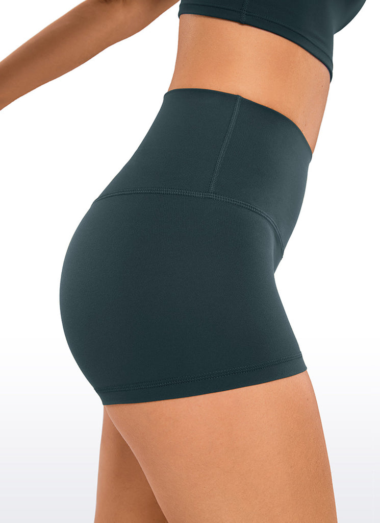 CRZ YOGA Women's Yoga High Rise Booty Butterluxe Biker Shorts 2.5'' Royal Lilac