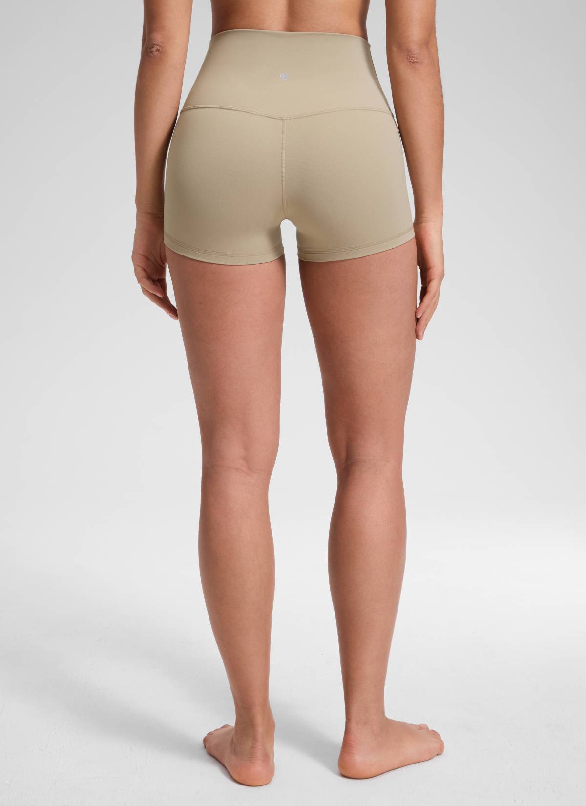 CRZ YOGA Women's Yoga High Rise Booty Butterluxe Biker Shorts 2.5'' Oak @model_info:Fiona