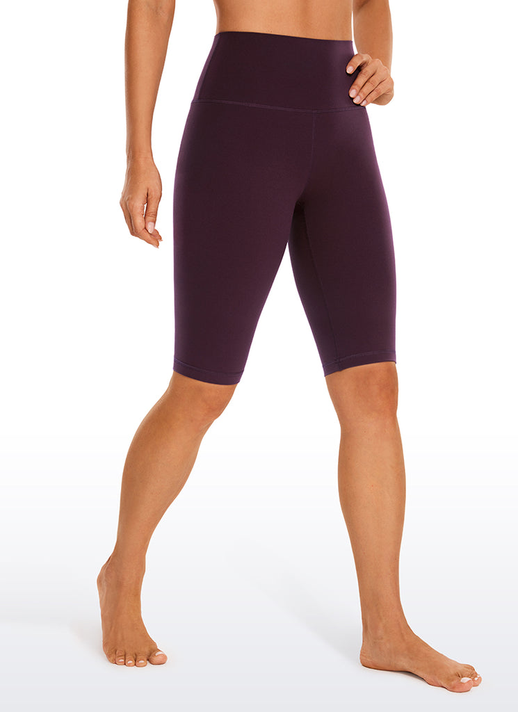 CRZ YOGA Women's Yoga High Rise Butterluxe Long Biker Shorts 10'' Black