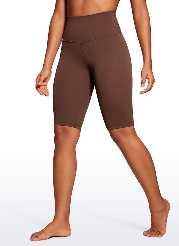 CRZ YOGA Women's Yoga High Rise Butterluxe Long Biker Shorts 10'' True Navy