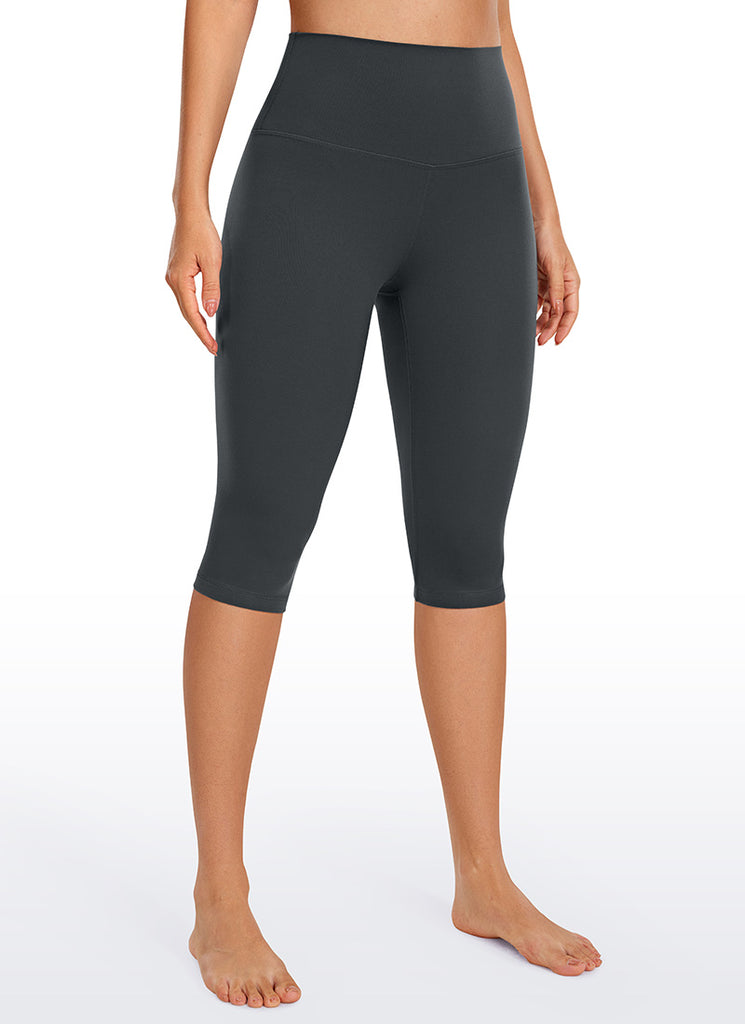 CRZ YOGA Women's High Rise Butterluxe Knee Length Capri Leggings 14" Black