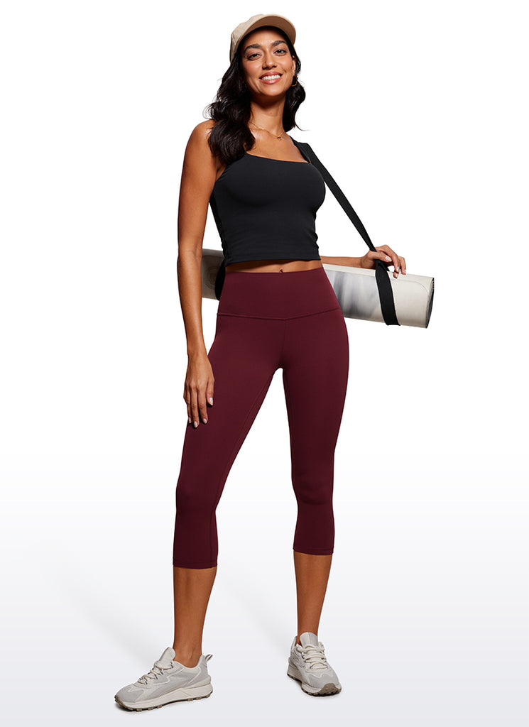 CRZ YOGA Women's Yoga Lounge High Rise Butterluxe Yoga Leggings 19'' Red Merlot