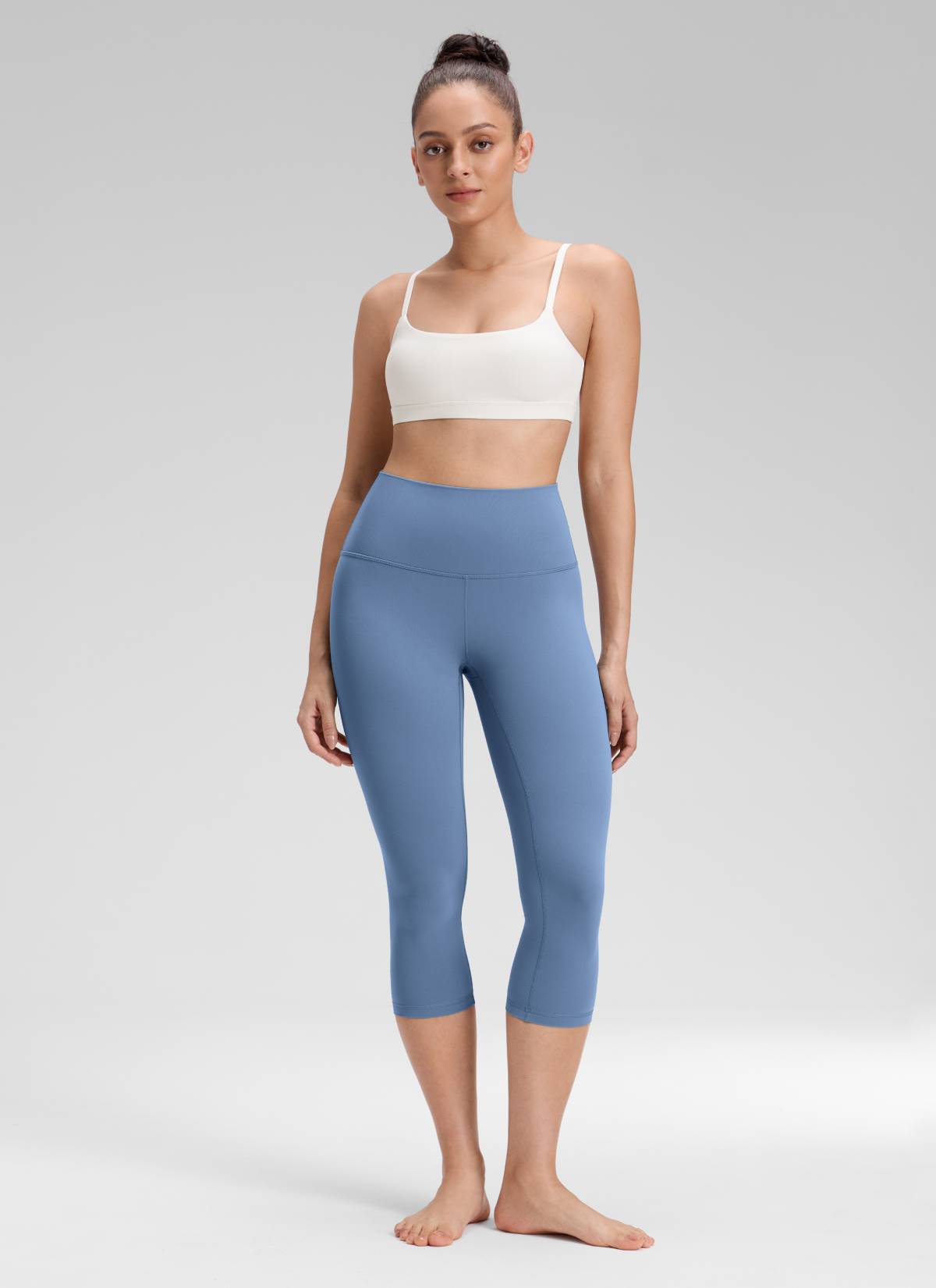 CRZ YOGA Women's Yoga Lounge High Rise Butterluxe Yoga Leggings 19'' Oasis Blue @model_info:Bruna