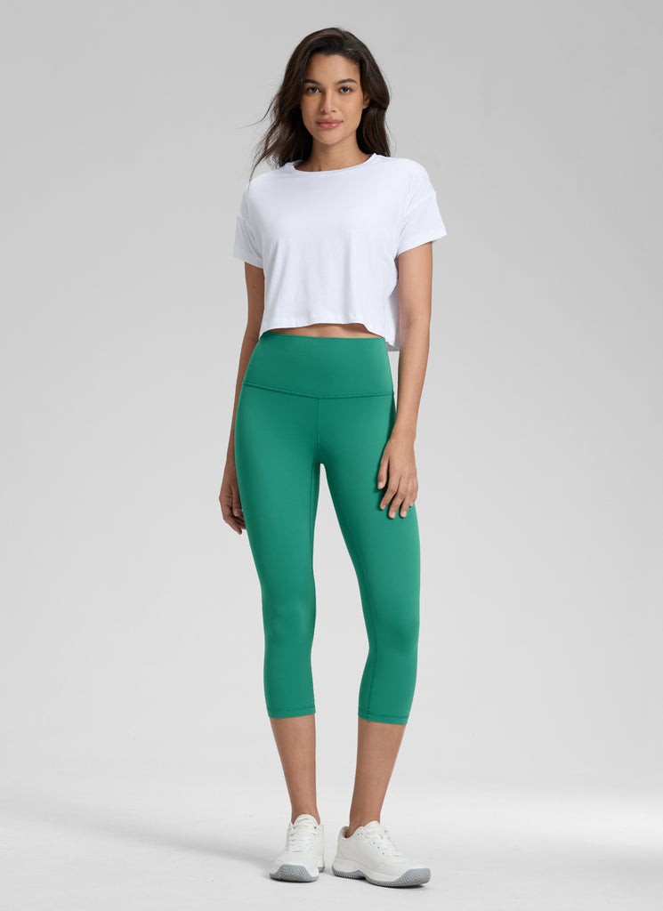 CRZ YOGA Women's Yoga Lounge High Rise Butterluxe Yoga Leggings 19'' Sparkle Blue