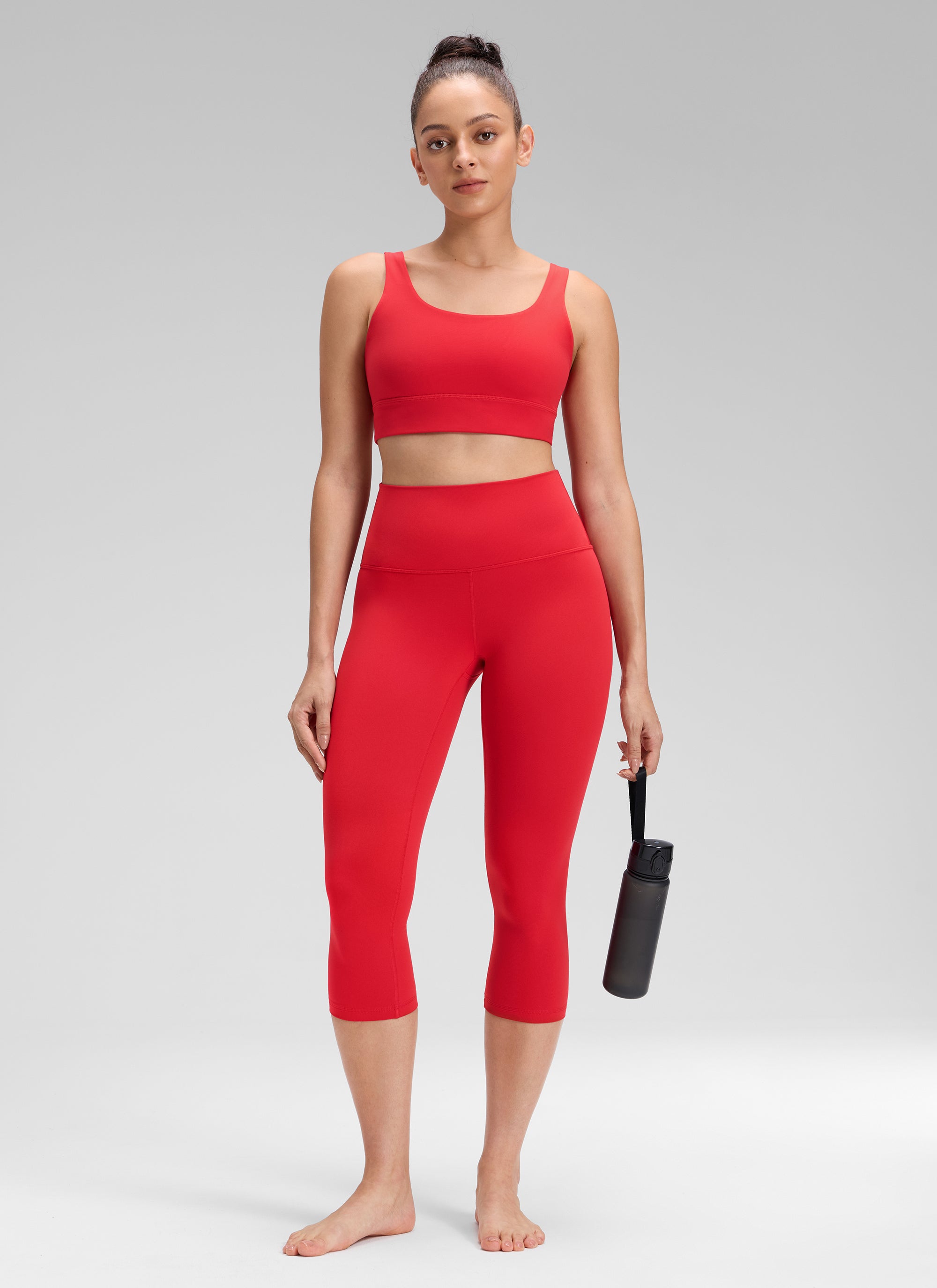 CRZ YOGA Women's Yoga Lounge High Rise Butterluxe Yoga Leggings 19'' Aurora Red @model_info:Bruna