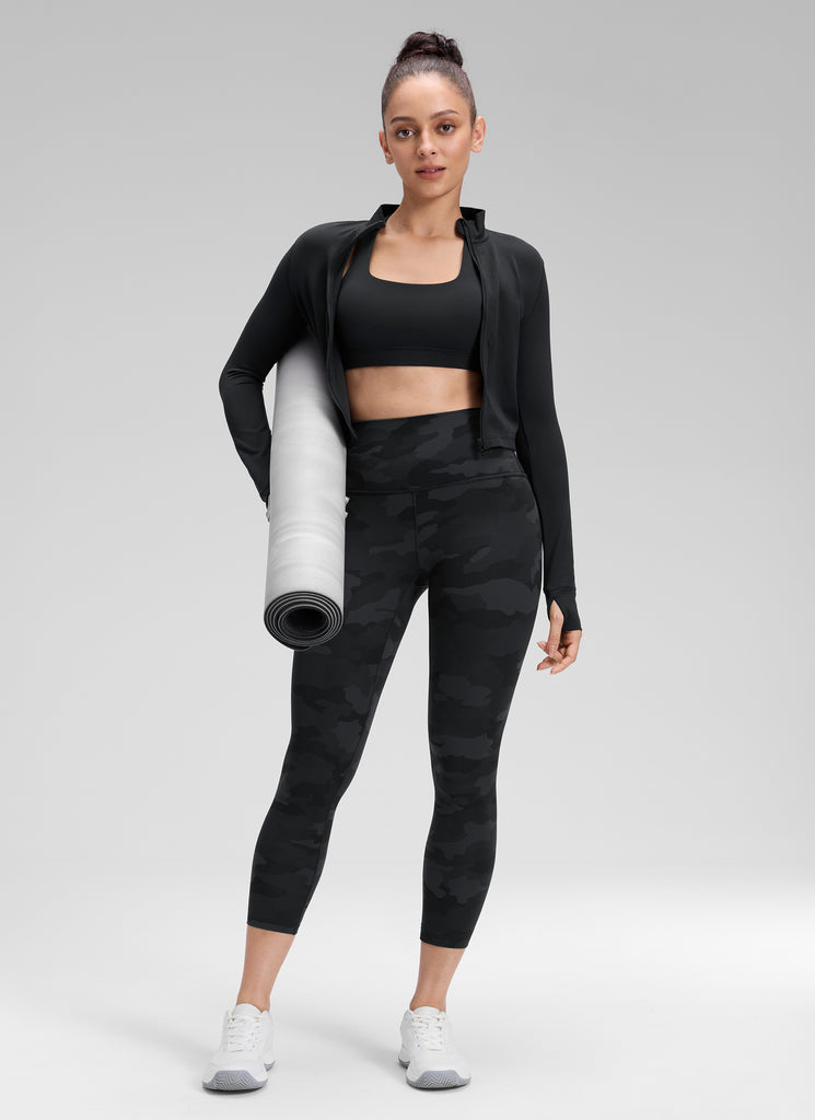 CRZ YOGA Women's Yoga Lounge High Rise Butterluxe Yoga Leggings 23'' Dark Grey Camouflage 2