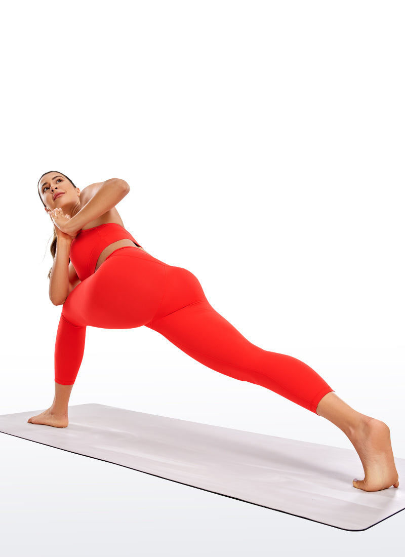 CRZ YOGA Women's Yoga Lounge High Rise Butterluxe Yoga Leggings 23'' Dark Red @model_info:G