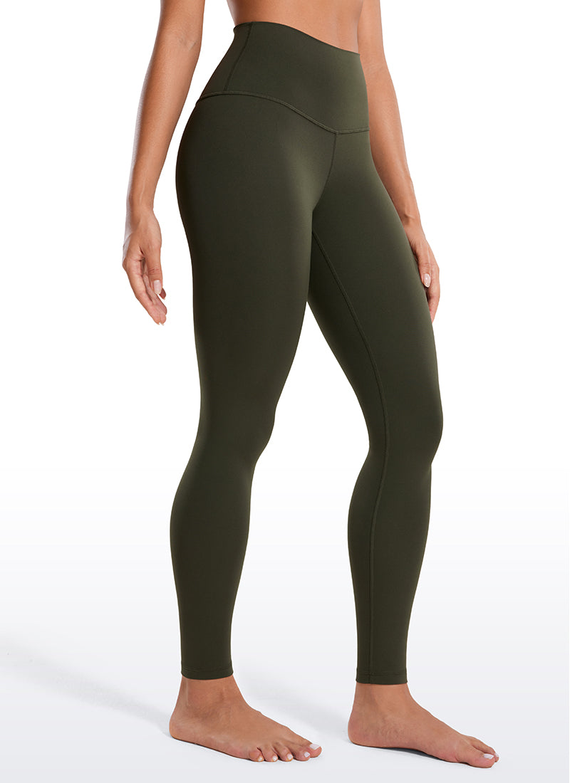 CRZ YOGA Women's Yoga Lounge High Rise Butterluxe Yoga Leggings 28'' Olive Green @model_info:Fiona
