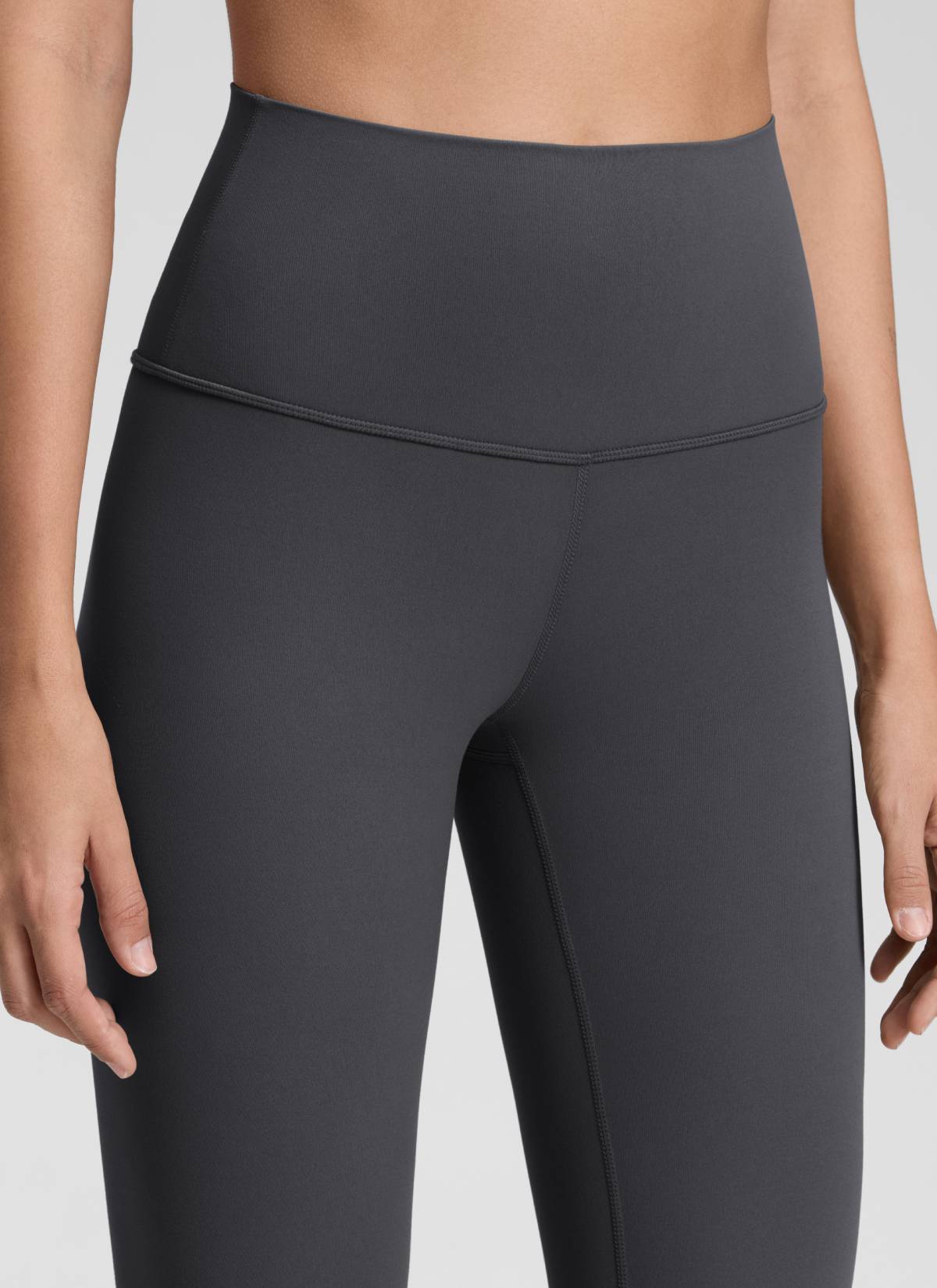 CRZ YOGA Women's Yoga Lounge High Rise Butterluxe Yoga Leggings 28'' Mysterious Grey @model_info:Jenna