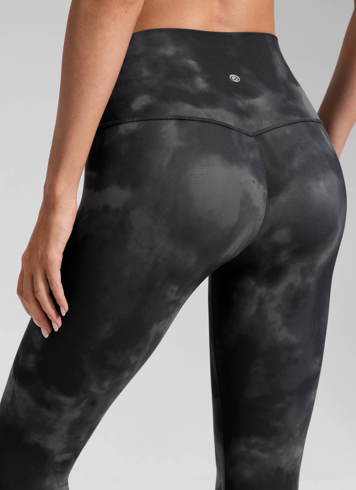 CRZ YOGA Women's Yoga Lounge High Rise Butterluxe Yoga Leggings 28'' Grey Tie Dye Flowers