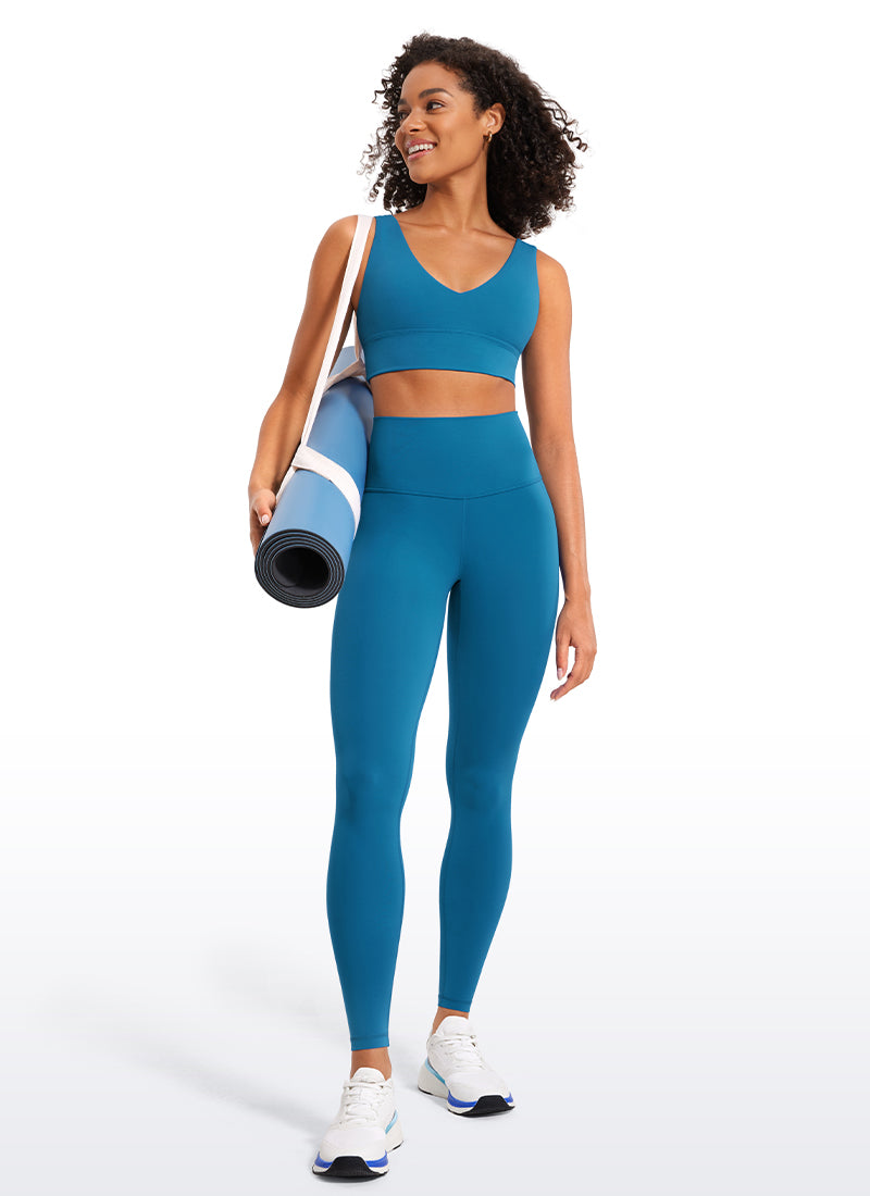 CRZ YOGA Women's Yoga Lounge High Rise Butterluxe Yoga Leggings 28'' Super-sonic Blue @model_info:Fiona