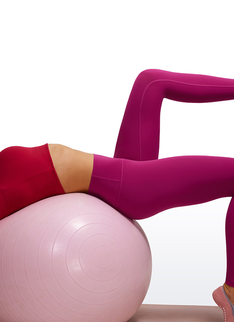 CRZ YOGA Women's Yoga Lounge High Rise Butterluxe Yoga Leggings 30'' Magenta Purple @model_info:Cesila