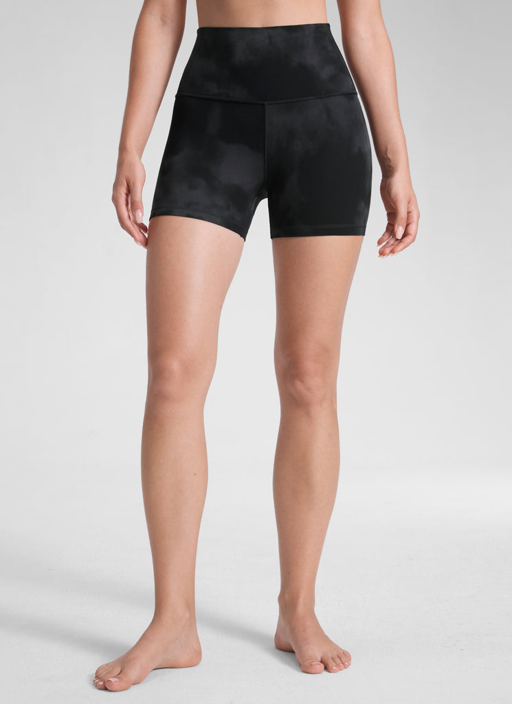 CRZ YOGA Women's Yoga High Rise Biker Shorts Butterluxe Shorts 4'' White Apricot