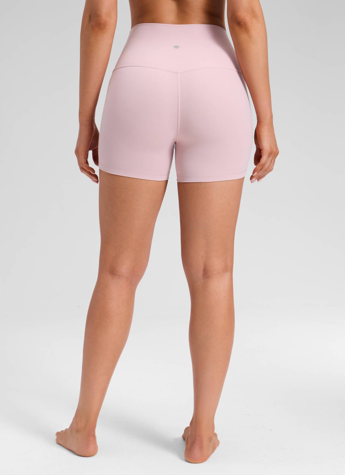 CRZ YOGA Women's Yoga High Rise Biker Shorts Butterluxe Shorts 4'' Pink Haze @model_info:Mariana