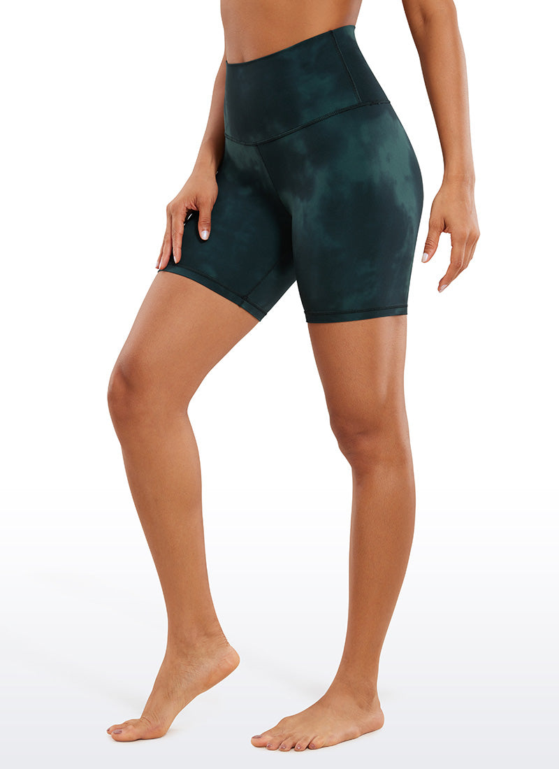 CRZ YOGA Women's Yoga High Rise Biker Shorts Butterluxe Shorts 6'' Dark Red