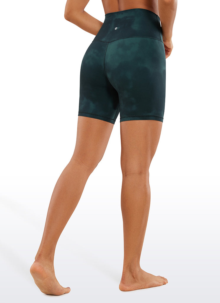 CRZ YOGA Women's Yoga High Rise Biker Shorts Butterluxe Shorts 6'' Dark Red