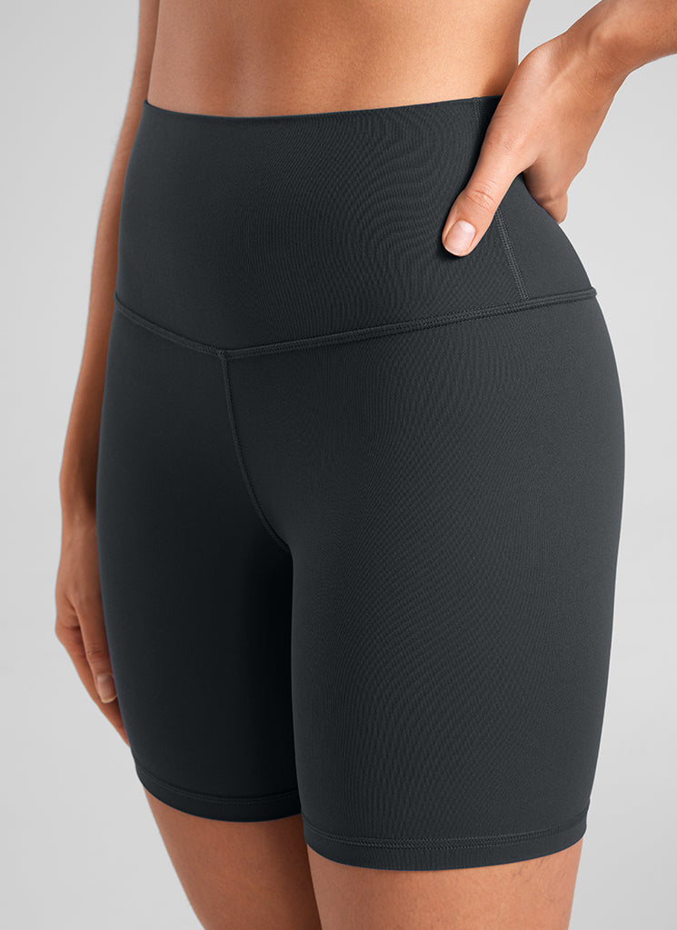 CRZ YOGA Women's Yoga High Rise Biker Shorts Butterluxe Shorts 6'' Plum Magenta