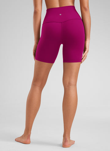 CRZ YOGA Women's Yoga High Rise Biker Shorts Butterluxe Shorts 6'' Magenta Purple