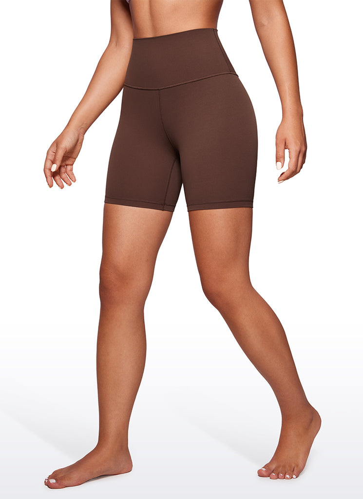 CRZ YOGA Women's Yoga High Rise Biker Shorts Butterluxe Shorts 6'' Royal Lilac